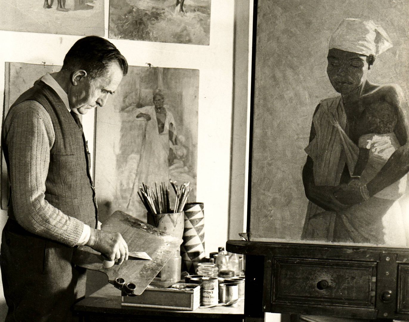 Heinrich Mostertz im Atelier