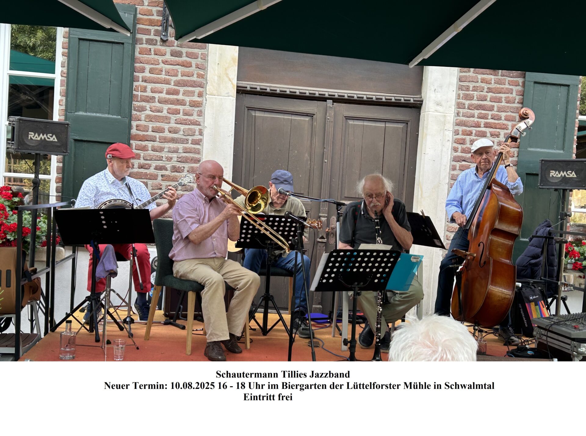 Schautermann-Tillies-Jazzband: Jazzkonzert in der Lüttelforster Mühle Lüttelforst08-25